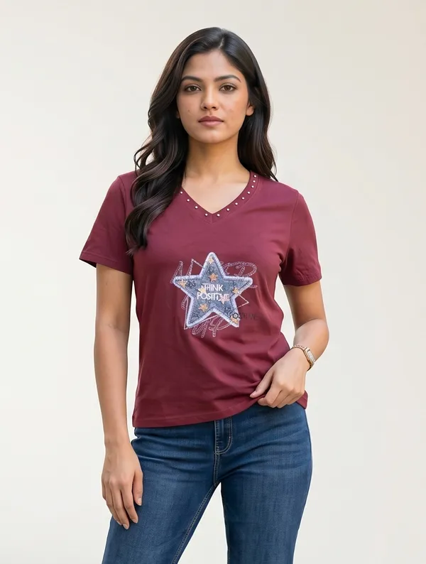 Mask_Women_S_T_Shirt_Maroon