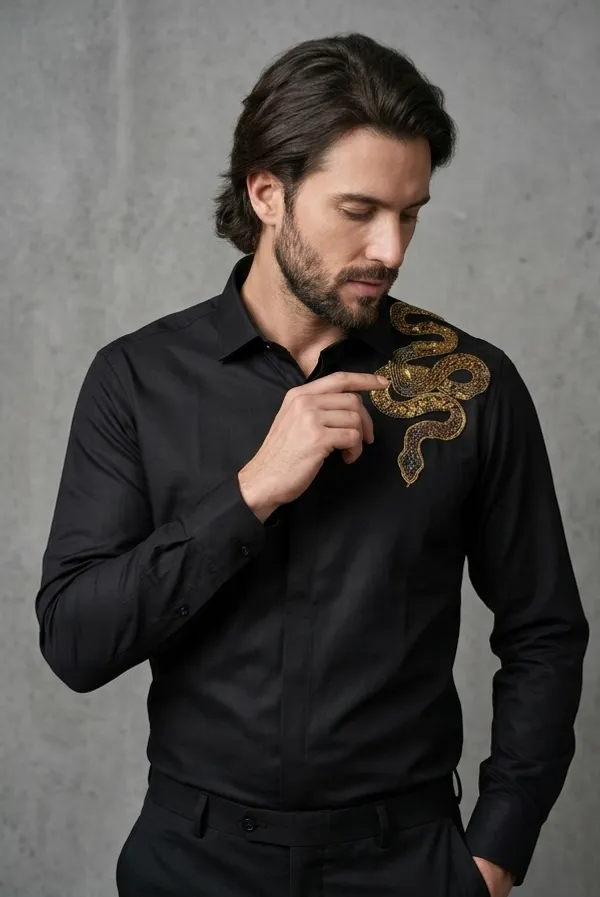 Manzon_Men_S_Shirt_Black