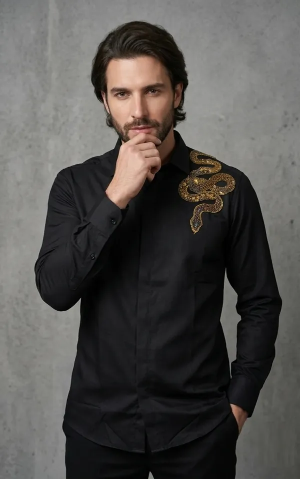 Manzon_Men_S_Shirt_Black