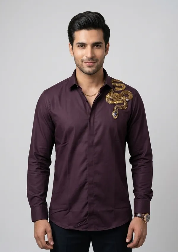 Manzon_Men_S_Shirt_Mehroon
