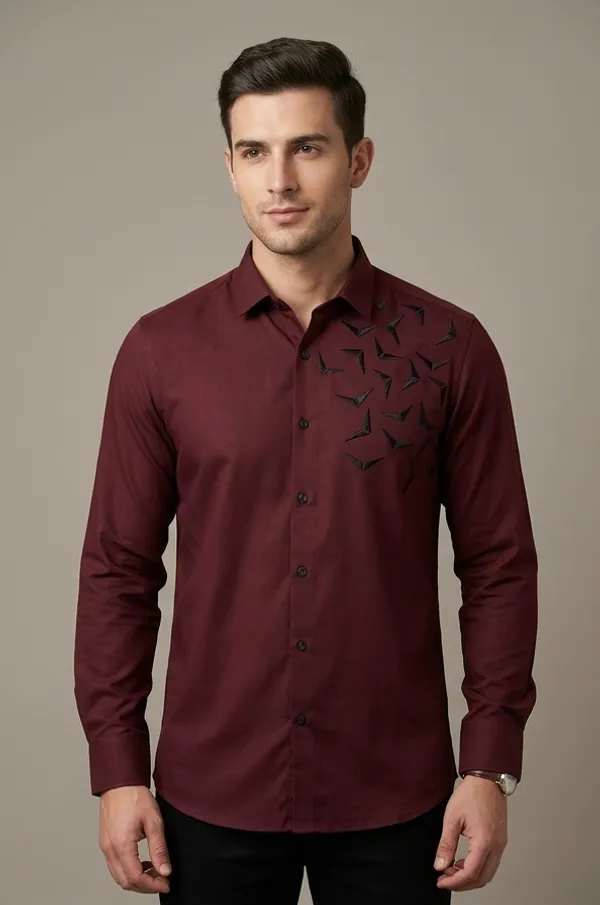 Manzon_Men_S_Shirt_Mehroon