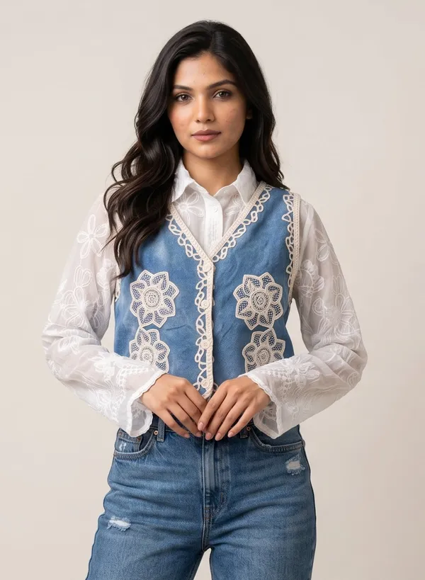 Mask_Women_S_Waist_Coat_Blue
