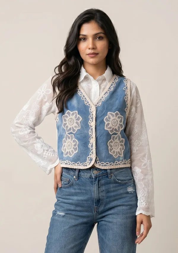 Mask_Women_S_Waist_Coat_Blue