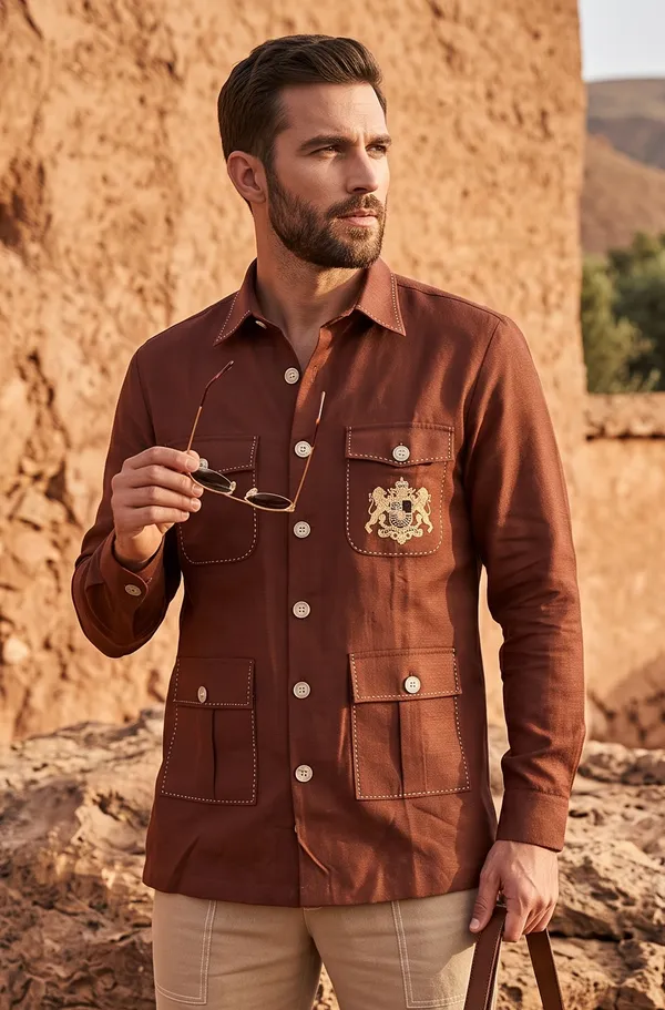 Manzon_Men_S_Shirt_Rust