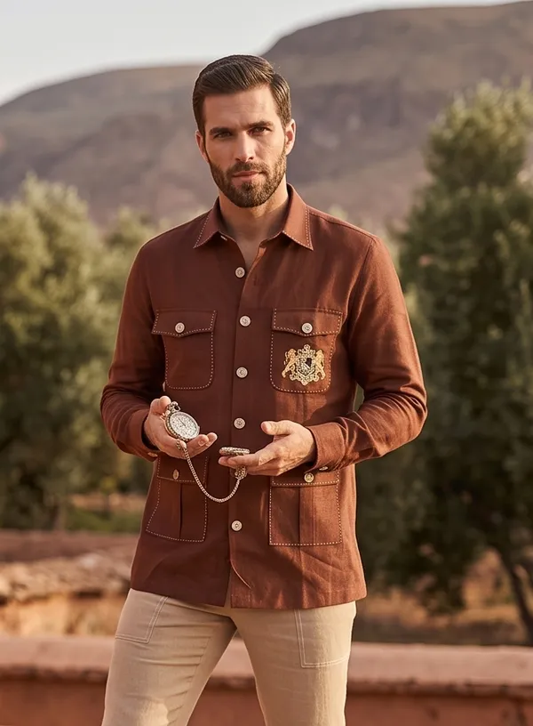 Manzon_Men_S_Shirt_Rust