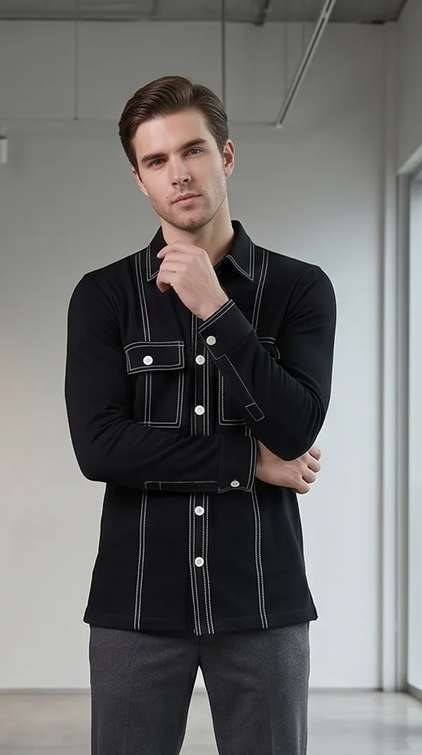 Manzon_Men_S_Shirt_Black