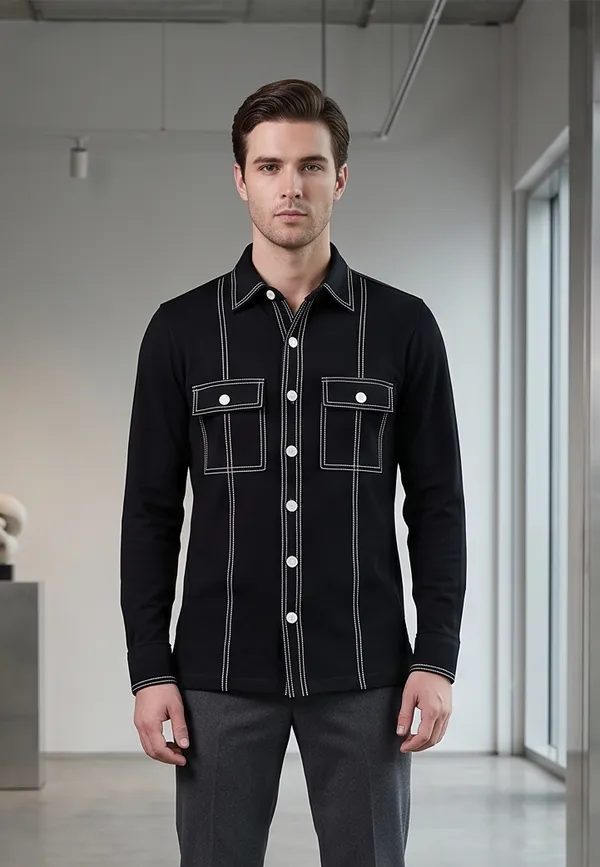 Manzon_Men_S_Shirt_Black