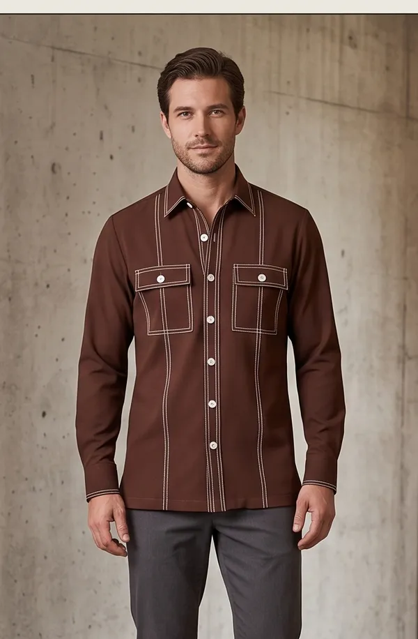 Manzon_Men_S_Shirt_Brown
