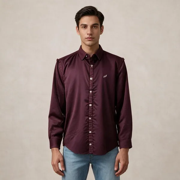 Wine_Cotton_Shirt_For_Men
