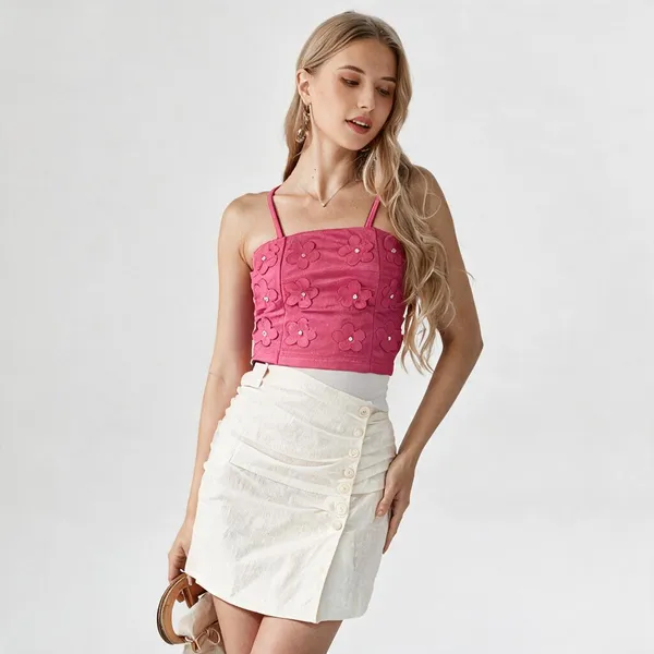 Hot_Pink_Cotton_Crop_Top_For_Women