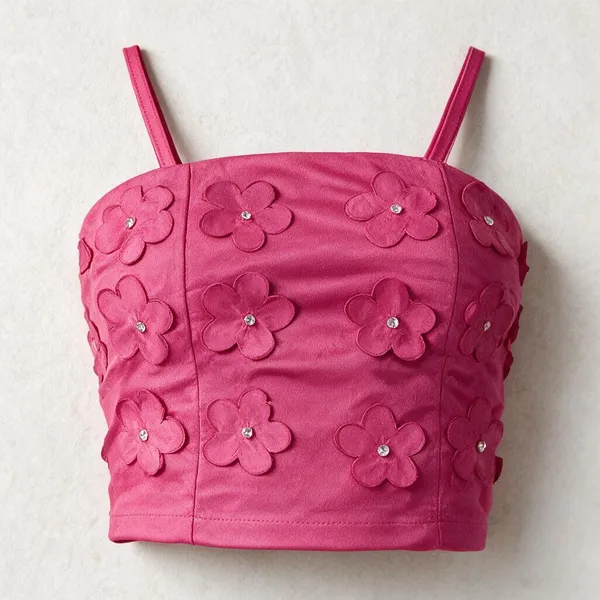 Hot_Pink_Cotton_Crop_Top_For_Women
