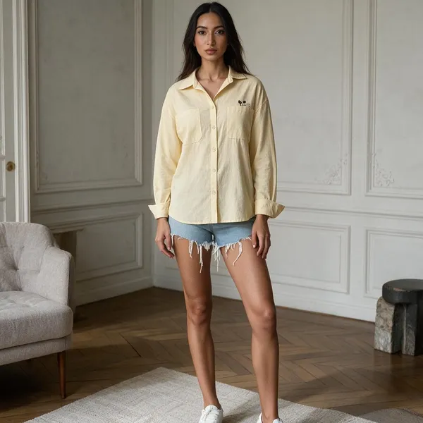 Yellow_Cotton_Shirt_For_Women