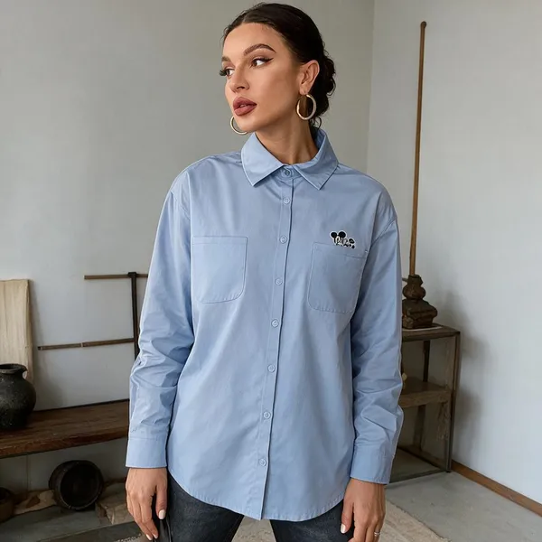 Sky_Blue_Cotton_Shirt_For_Women