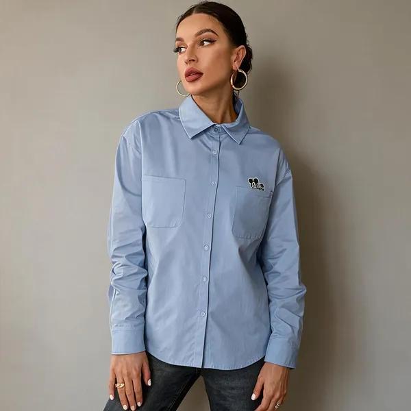 Sky_Blue_Cotton_Shirt_For_Women