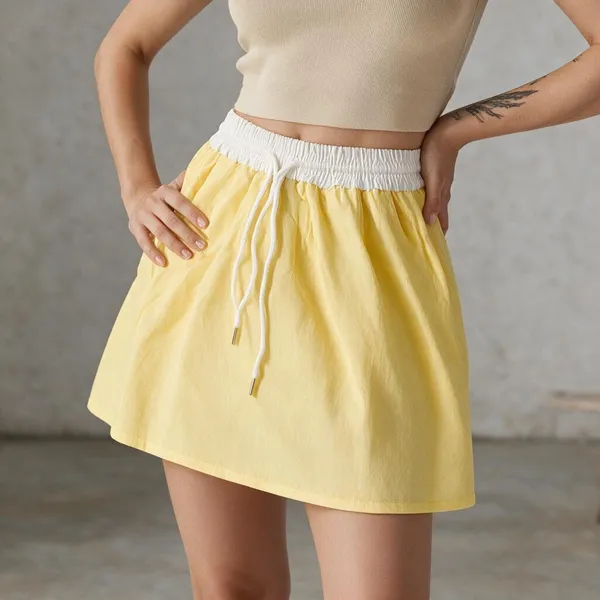 Yellow_Cotton_Skirt_For_Women
