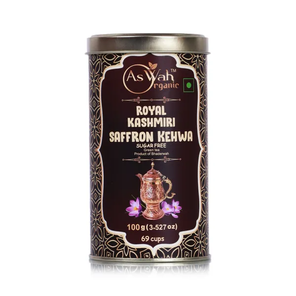 Aswah_Organic_Royal_Kashmiri_Saffron_Kehwa_Green_Tea_100_G_(Sugar_Free)