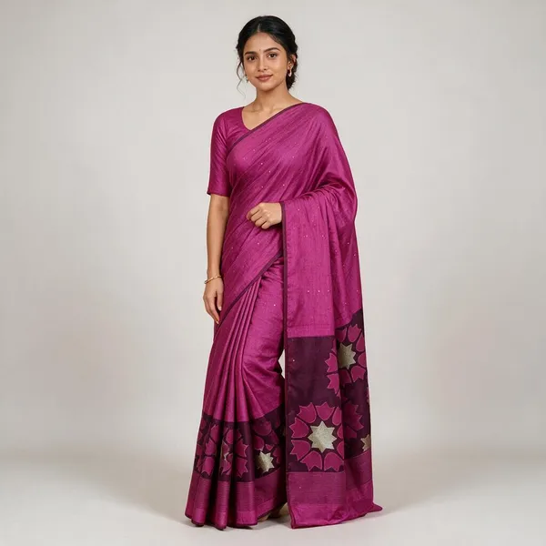 Purple_Sequin_Work_Cotton_Silk_Saree