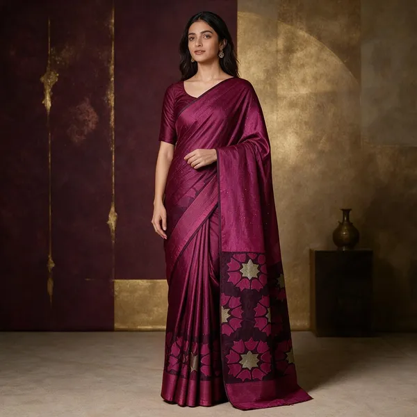 Purple_Sequin_Work_Cotton_Silk_Saree