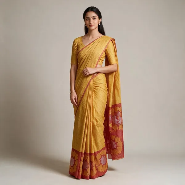 Yellow_Sequin_Work_Cotton_Silk_Handloom_Saree