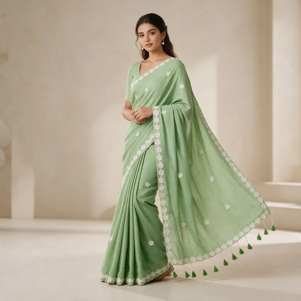 Green_Cotton_Lace_Border_Design_Saree