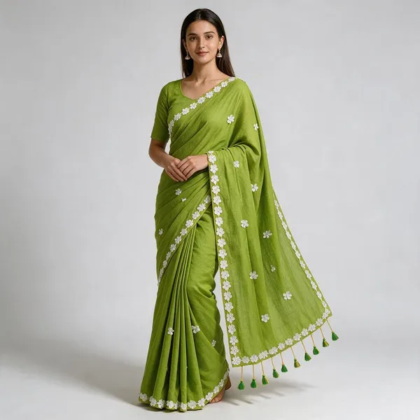 Green_Cotton_Lace_Border_Design_Saree