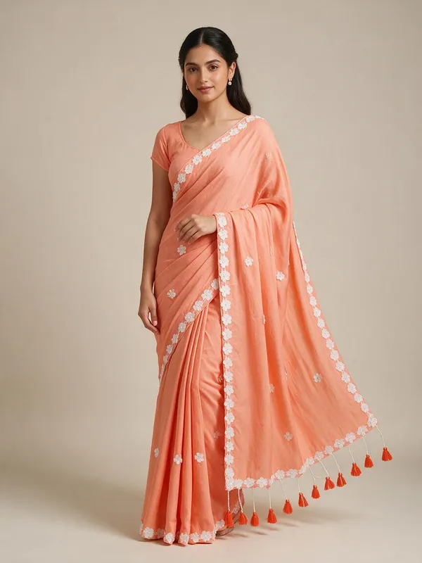 Orange_Cotton_Lace_Border_Design_Saree