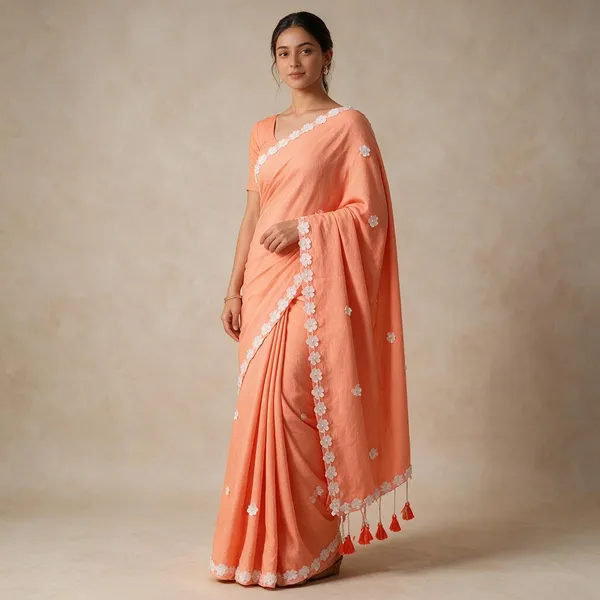 Orange_Cotton_Lace_Border_Design_Saree