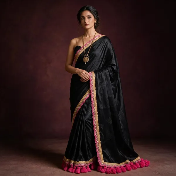Black_Pure_Raga_Tissue_Lace_Border_Design_Handloom_Cotton_Silk_Saree