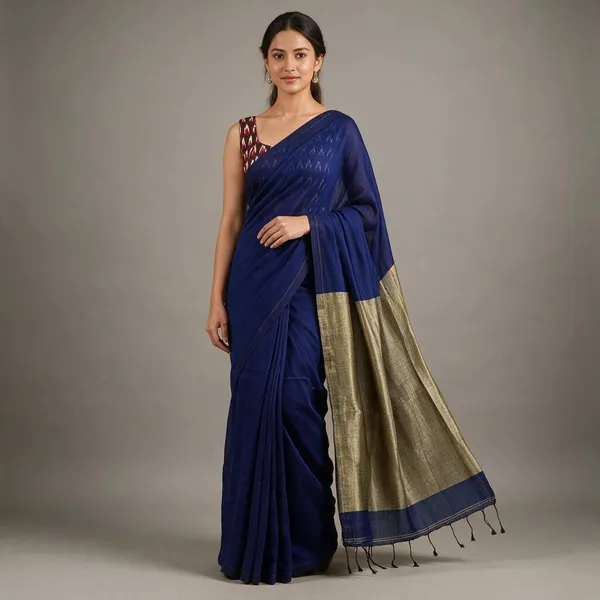 Dark_Blue_Cotton_Silk_Handloom_Saree