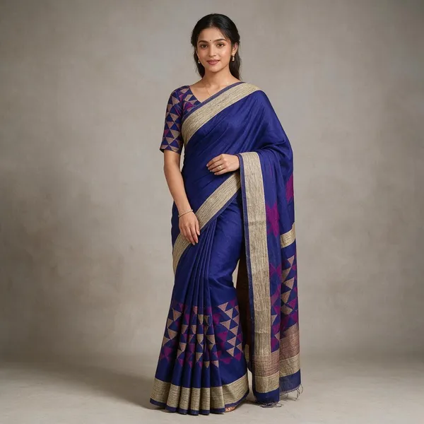 Navy_Blue_Cotton_Silk_Handloom_Saree