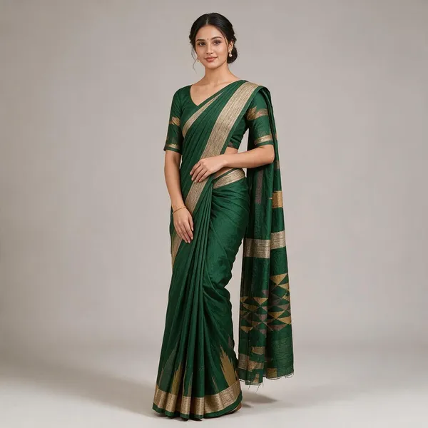 Mehandi_Green_Cotton_Silk_Saree