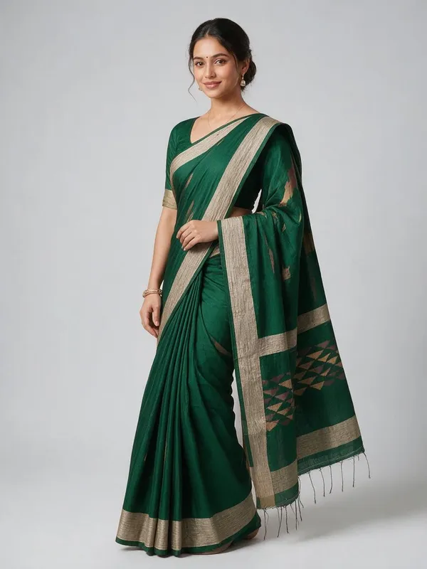 Mehandi_Green_Cotton_Silk_Saree