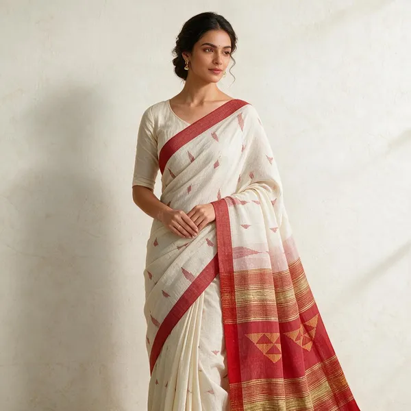 White_Temple_Border_Cotton_Silk_Handloom_Saree