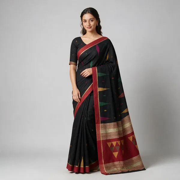 Black_Temple_Border_Cotton_Silk_Handloom_Saree