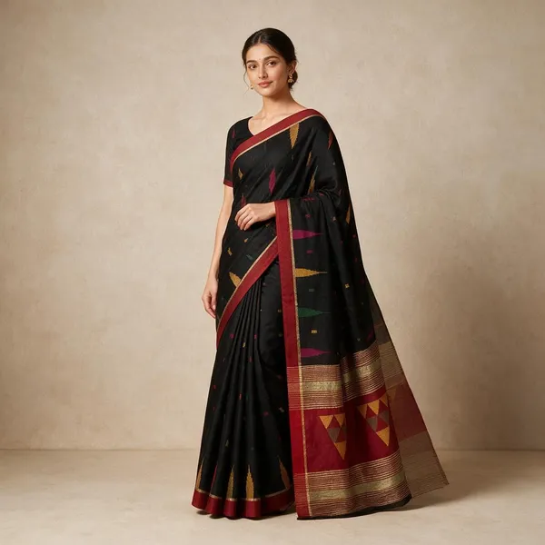 Black_Temple_Border_Cotton_Silk_Handloom_Saree
