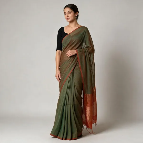 Multicolor_Cotton_Handloom_Pallu_Zari_Work_Saree_With_Blouse_Piece