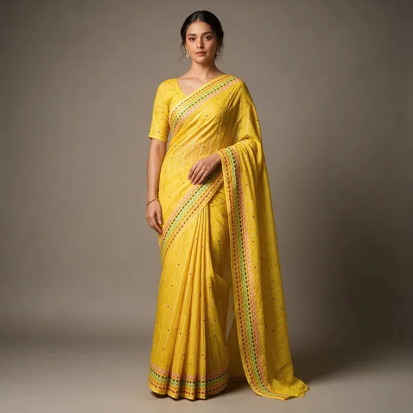 Yellow_Self_Design_Handloom_Pure_Cotton_Saree
