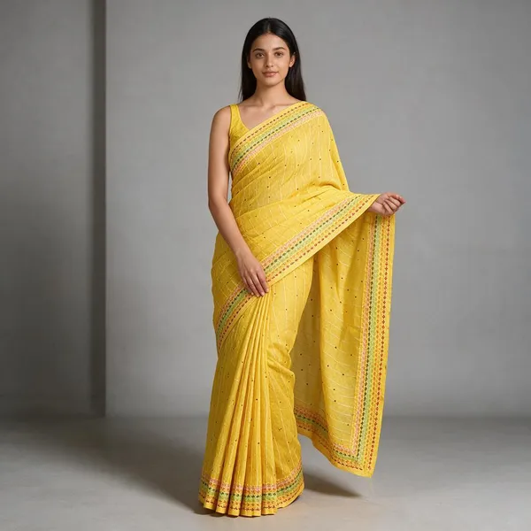Yellow_Self_Design_Handloom_Pure_Cotton_Saree