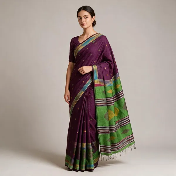 Purple_Cotton_Silk_Handloom_Zari_Work_Saree