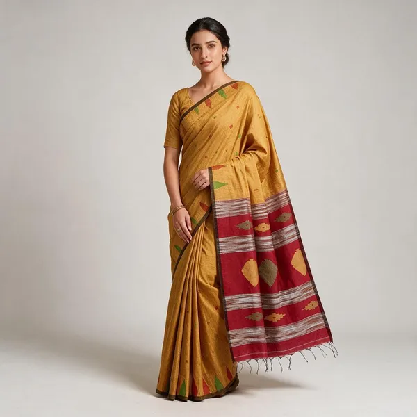 Yellow_Cotton_Silk_Handloom_Zari_Work_Saree