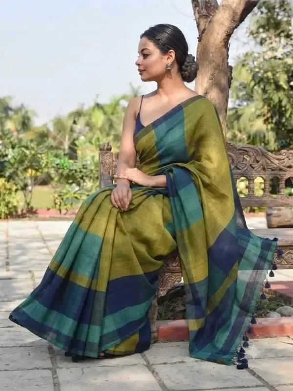 Multicolor_Cotton_Stripe_Saree_For_Women