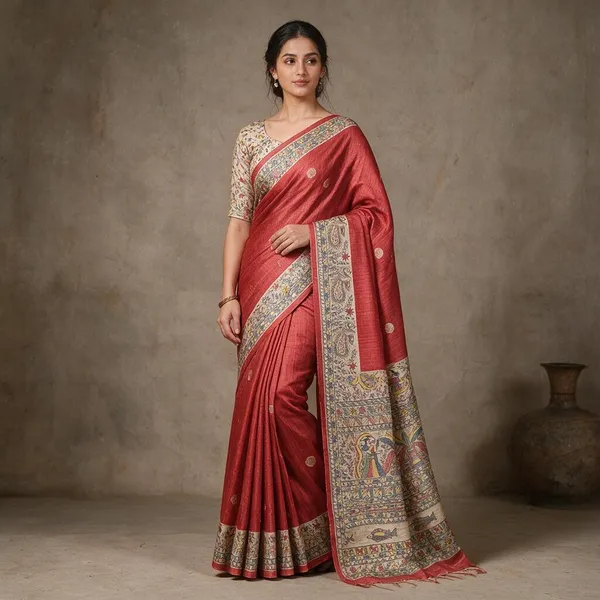 Red_Printed_Handloom_Cotton_Silk_Saree