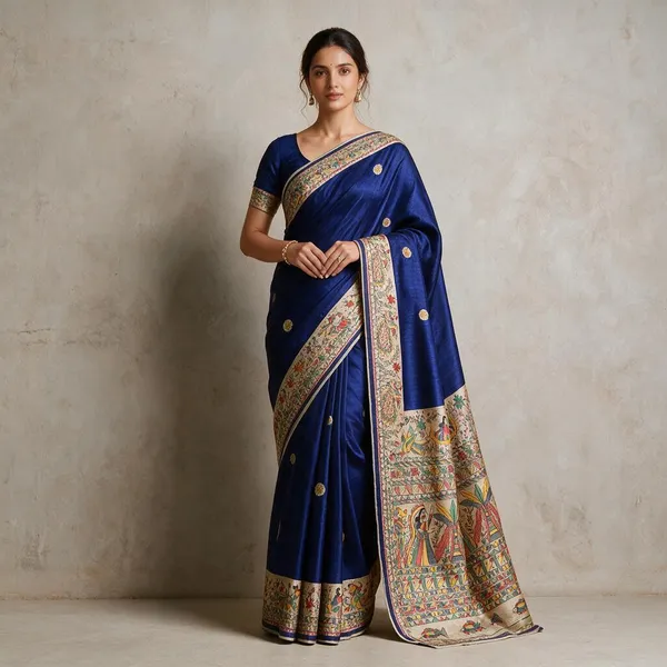 Royal_Blue_Printed_Handloom_Cotton_Silk_Saree
