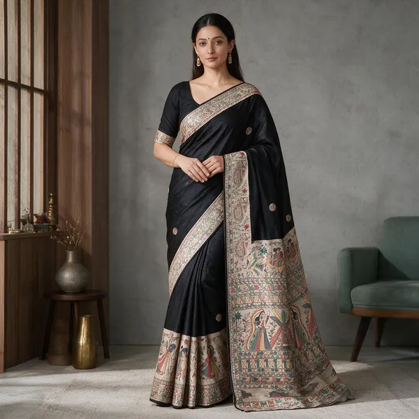 Black_Printed_Handloom_Cotton_Silk_Saree