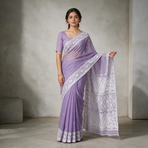 Lavender_Premium_Quality_Dhakai_Jamdani_Saree