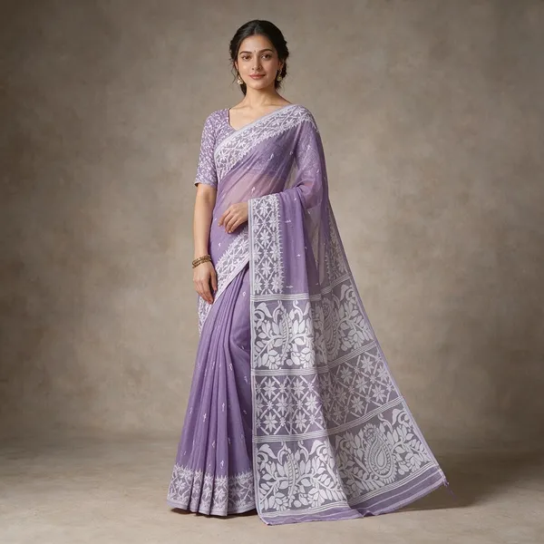 Lavender_Premium_Quality_Dhakai_Jamdani_Saree