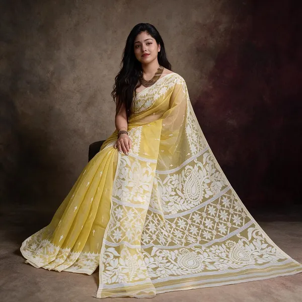 Lemon_Premium_Quality_Dhakai_Jamdani_Saree