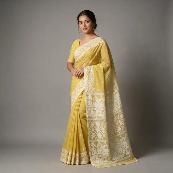 Lemon_Premium_Quality_Dhakai_Jamdani_Saree