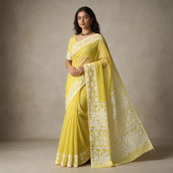Yellow_Premium_Quality_Dhakai_Jamdani_Saree