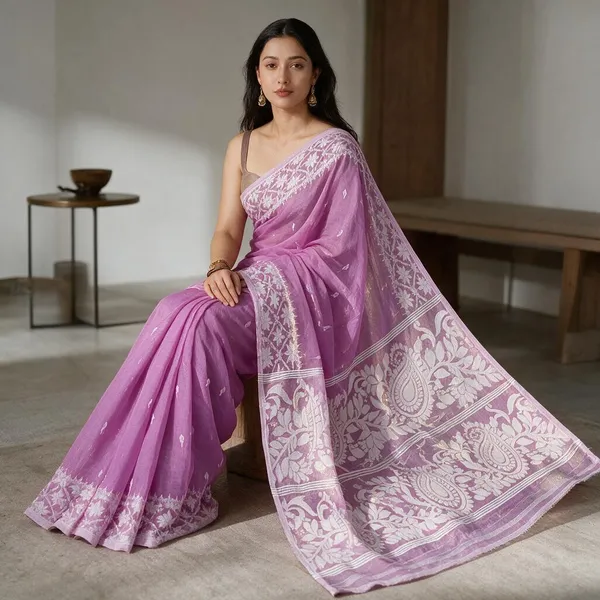 Violet_Premium_Quality_Dhakai_Jamdani_Saree